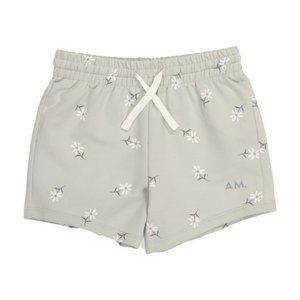 Petit Lem Girls Organic Cotton Daisies French Terry Shorts NWT